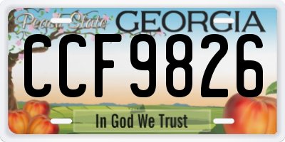 GA license plate CCF9826