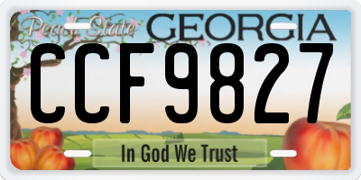 GA license plate CCF9827