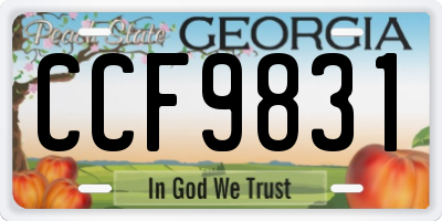 GA license plate CCF9831
