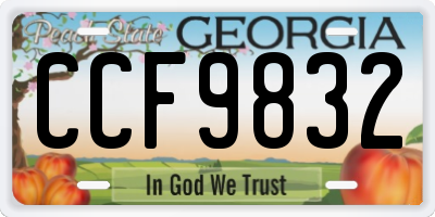 GA license plate CCF9832