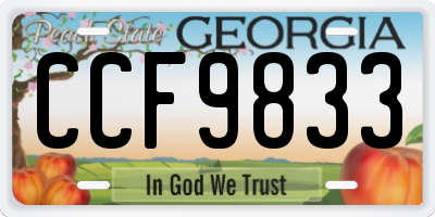 GA license plate CCF9833