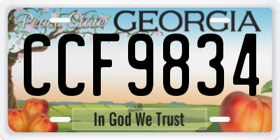 GA license plate CCF9834