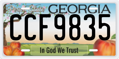 GA license plate CCF9835