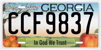 GA license plate CCF9837