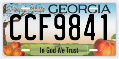 GA license plate CCF9841