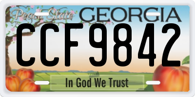 GA license plate CCF9842