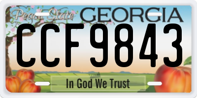GA license plate CCF9843