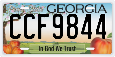 GA license plate CCF9844