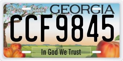 GA license plate CCF9845