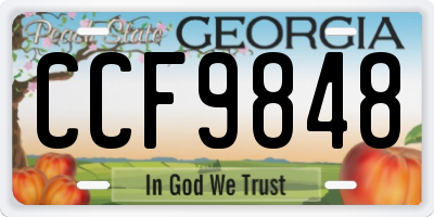 GA license plate CCF9848