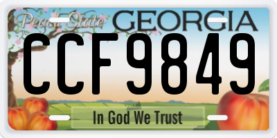GA license plate CCF9849