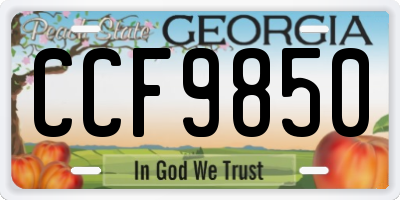 GA license plate CCF9850