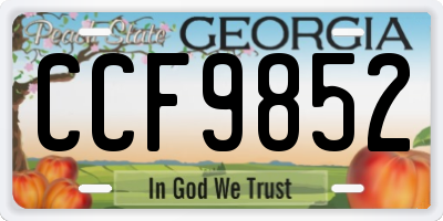 GA license plate CCF9852