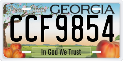GA license plate CCF9854