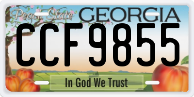 GA license plate CCF9855