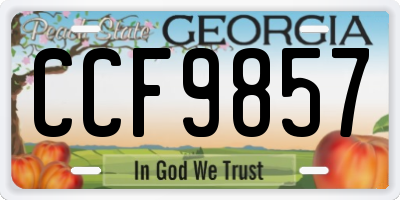 GA license plate CCF9857
