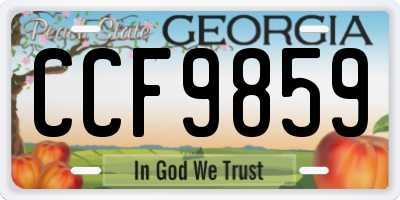GA license plate CCF9859
