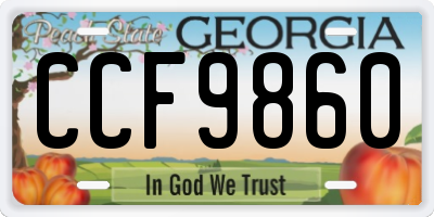 GA license plate CCF9860