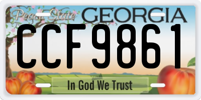 GA license plate CCF9861