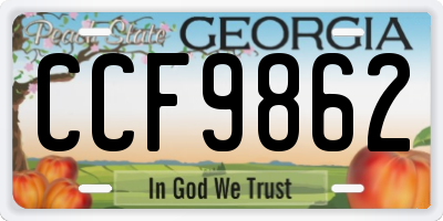 GA license plate CCF9862