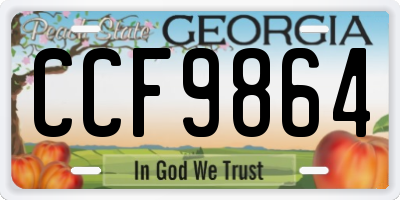 GA license plate CCF9864