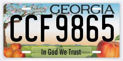 GA license plate CCF9865