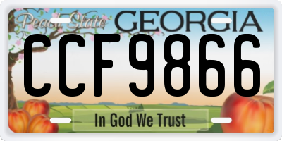 GA license plate CCF9866