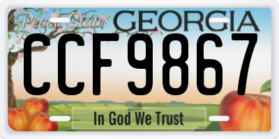 GA license plate CCF9867