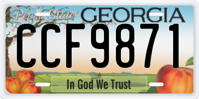 GA license plate CCF9871