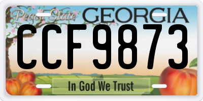 GA license plate CCF9873