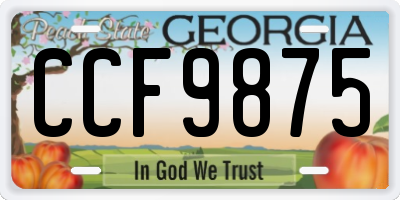 GA license plate CCF9875