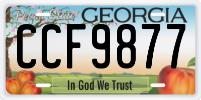 GA license plate CCF9877