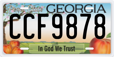 GA license plate CCF9878