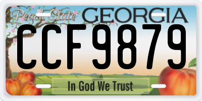 GA license plate CCF9879