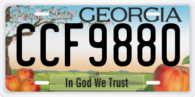 GA license plate CCF9880