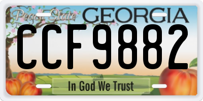 GA license plate CCF9882