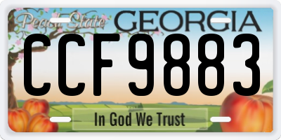 GA license plate CCF9883