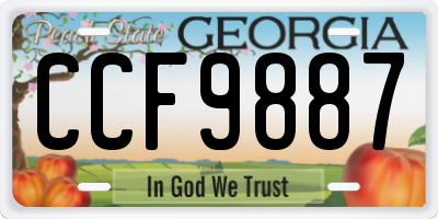 GA license plate CCF9887
