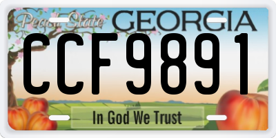 GA license plate CCF9891