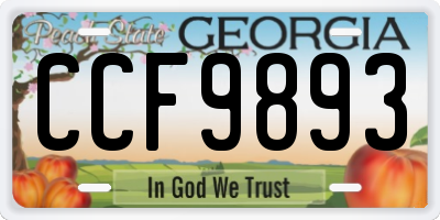 GA license plate CCF9893