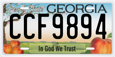 GA license plate CCF9894