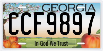 GA license plate CCF9897