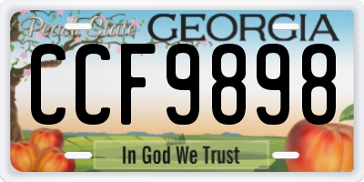 GA license plate CCF9898