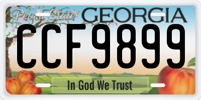 GA license plate CCF9899