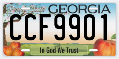 GA license plate CCF9901