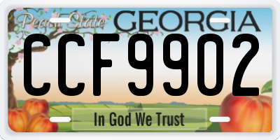 GA license plate CCF9902