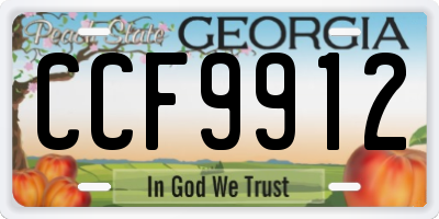 GA license plate CCF9912
