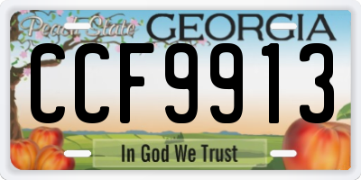 GA license plate CCF9913