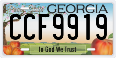 GA license plate CCF9919