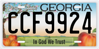 GA license plate CCF9924